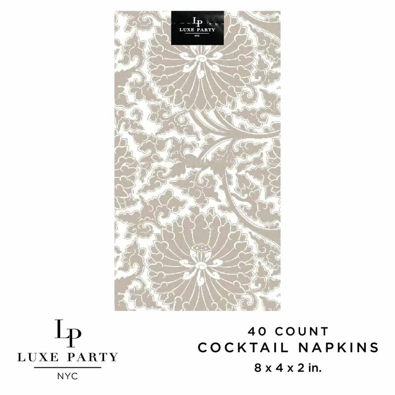 Premium Disposable Paper Buffet Napkins - 40 Pack Linen Toile Design - Perfect for Parties, Weddings, Catering & Restaurant Events