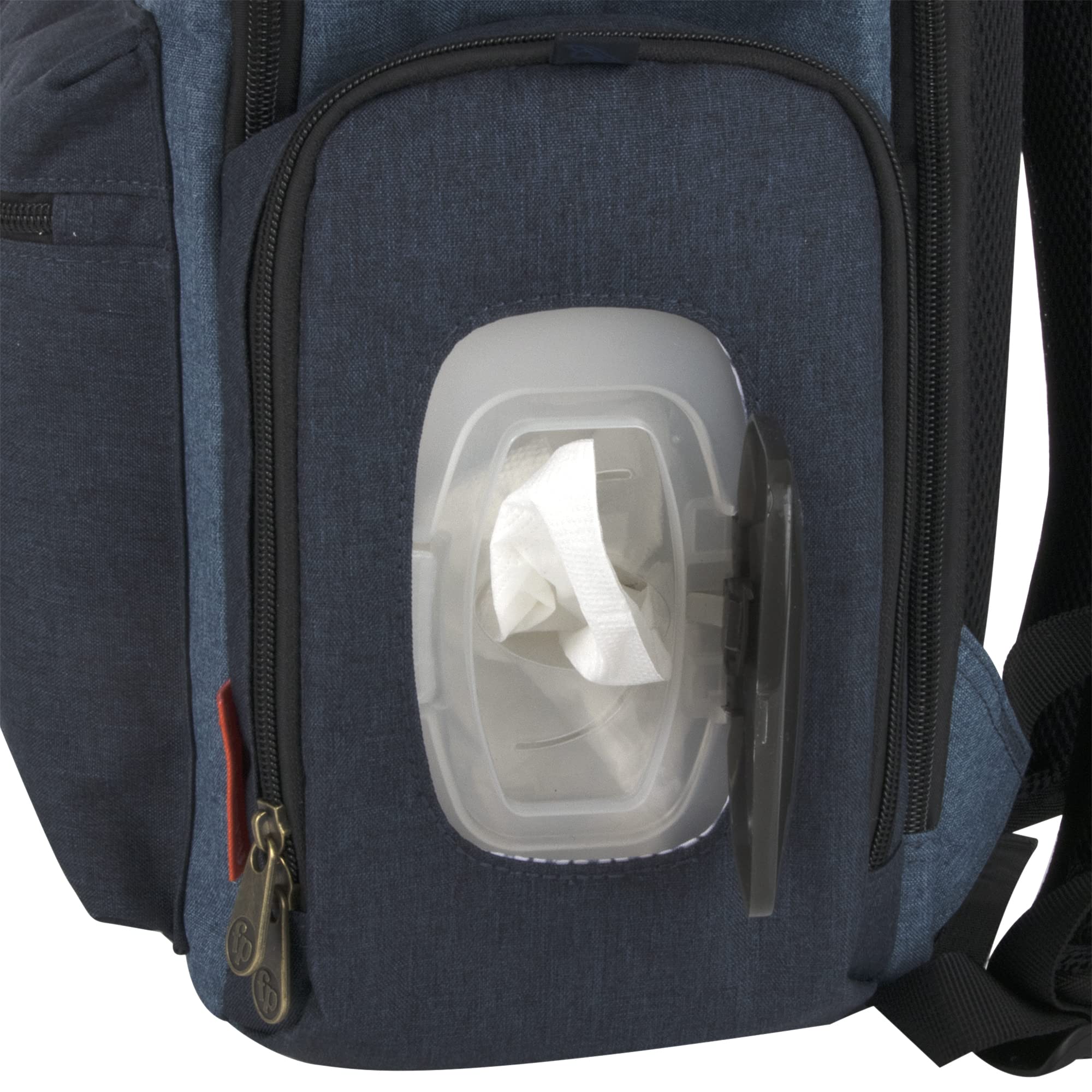 Fisher Price Multi Compartment Diaper Bag Backpack - Large Baby Diaper Bag with Portable Changing Pad, Wipes Pocket, Stroller Straps & Insulated Bottle Pockets | Blue River Design | Perfect for Travel, Daycare & On-the-Go Parents