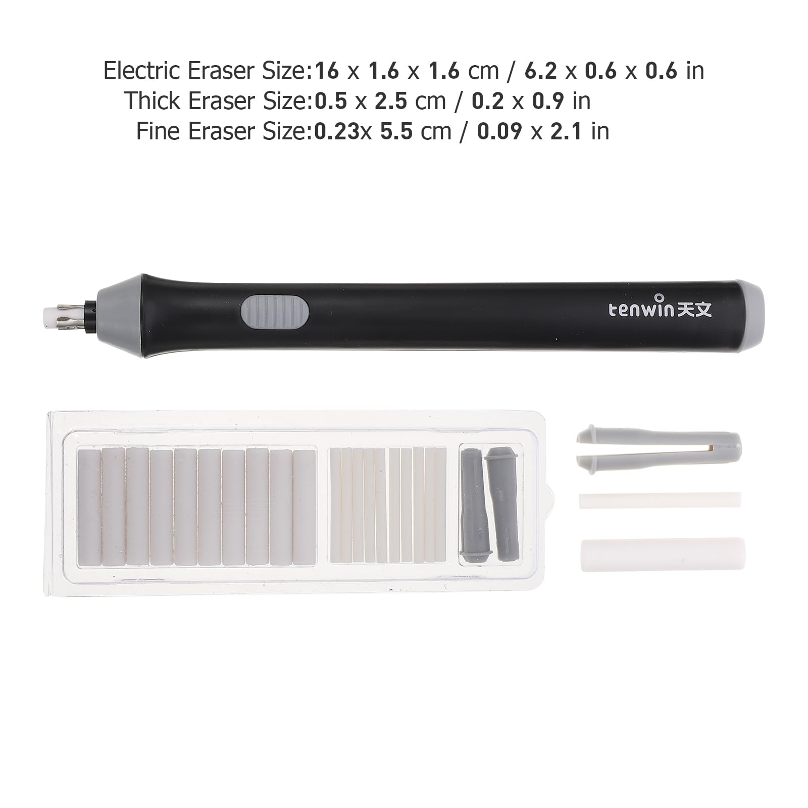 Operitacx Electric Eraser Set with 10 Refills - Battery-Free Precision Eraser for Artists, Sketching, Drawing & Painting - Perfect for Detailed Artwork and Professional Sketching Tools