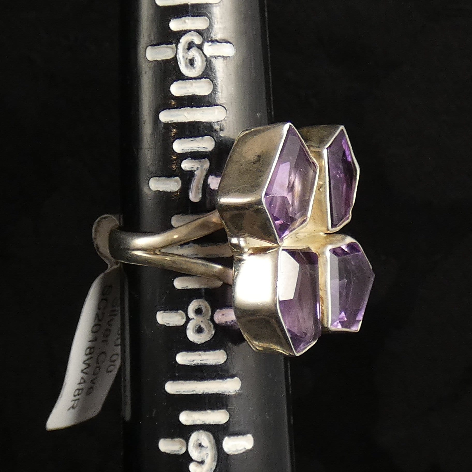 Natural Amethyst Sterling Silver Ring for Women - Size 7.75 - Elegant Purple Gemstone Jewelry for Everyday Wear, Gift Giving & Special Occasions
