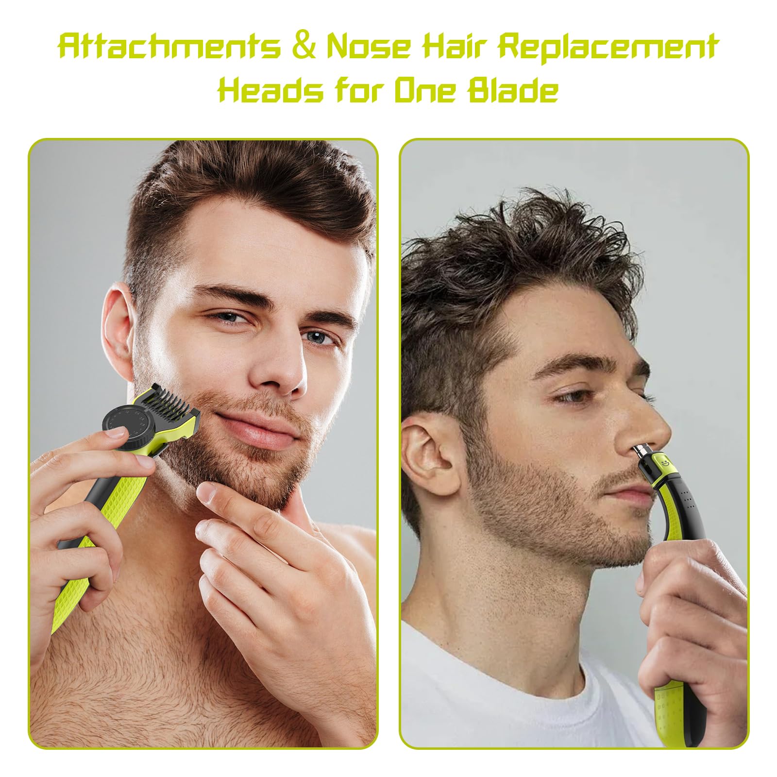 Philips One Blade Replacement Heads & 14 Length Attachments Kit - Compatible with QP2520 QP2530 QP2620 QP2630 QP2724 QP2820 Models - Includes Nose Trimmer & Guard Comb - Perfect for Home, Travel & Grooming Essentials