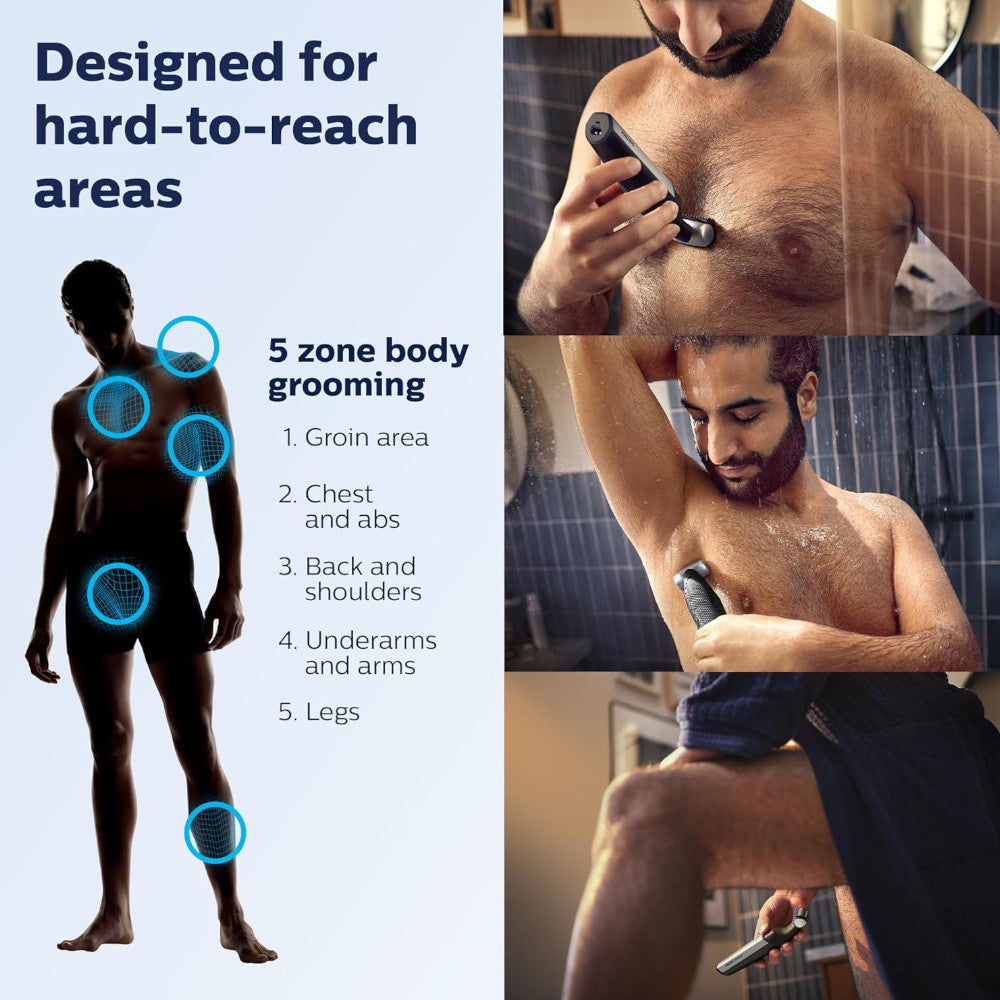 PHILIPS BG5020/15 Bodygroom Series 5000 Waterproof Body & Groin Trimmer for Men - Showerproof Grooming Kit for Smooth Shaving & Manscaping at Home or Travel