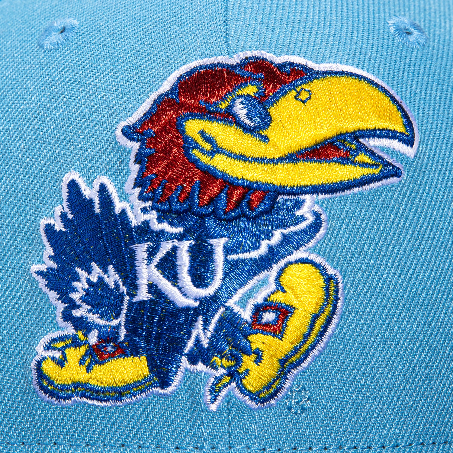 New Era 59Fifty Kansas Jayhawks 1988 Final Four Patch Snapback Hat - Light Blue & Royal - Perfect for Basketball Fans, Game Day & Sports Collectors