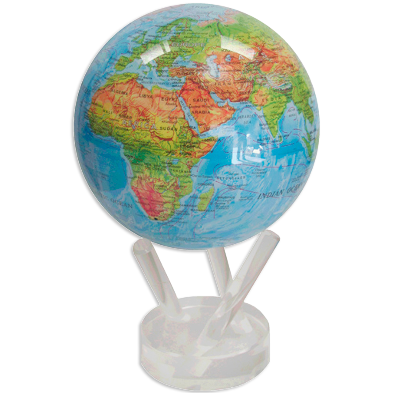 MOVA Globe with Blue Relief Map - Rotating Floating Globe for Home & Office Decor, Unique Gift for Geography Lovers - Perfect for Living Room, Study or Workspace