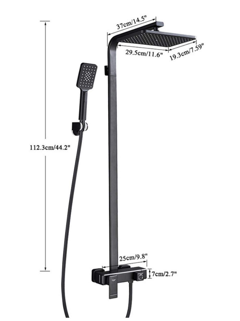 Premium Matte Black Brass Shower Mixer Faucet with Adjustable Shower Head - Modern Bathroom Fixture for Spa-Like Shower Experience