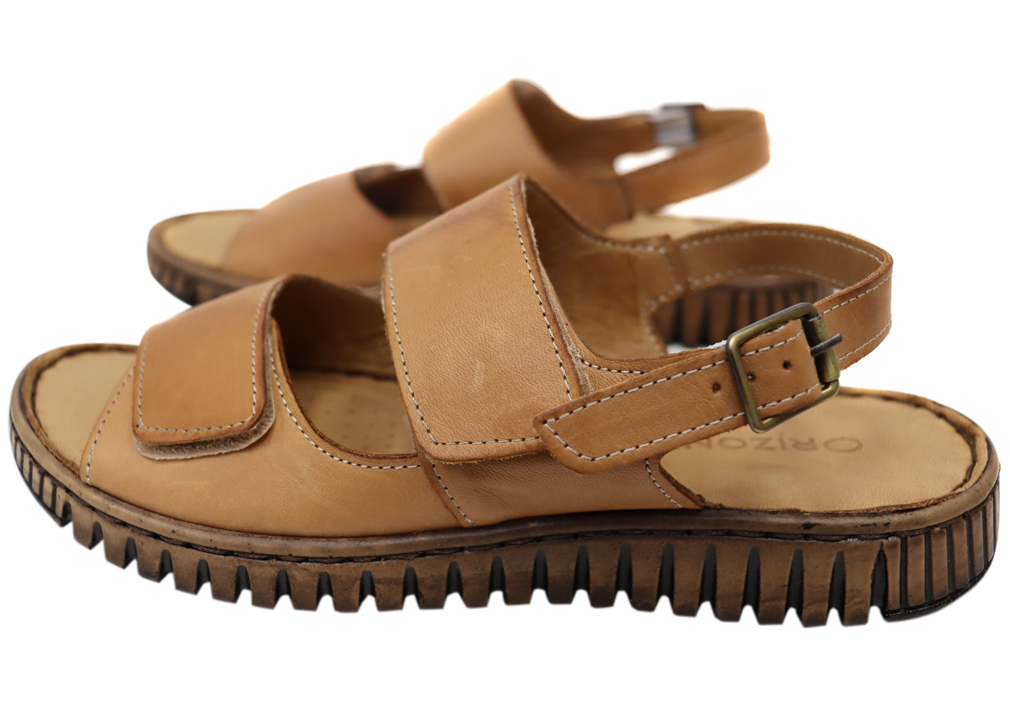 Orizonte Alvie Women's Comfortable Adjustable Leather Sandals - European Style for Walking, Travel & Casual Outfits