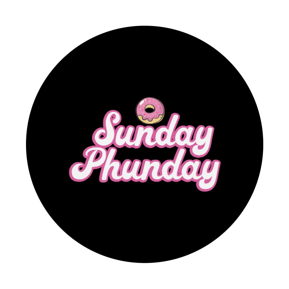 Funny Donut Lover T-Shirt - Sunday Phunday Phish Design with Swappable PopGrip for PopSockets | Perfect Gift for Donut Enthusiasts & Music Fans | Wear to Concerts, Parties & Casual Outings