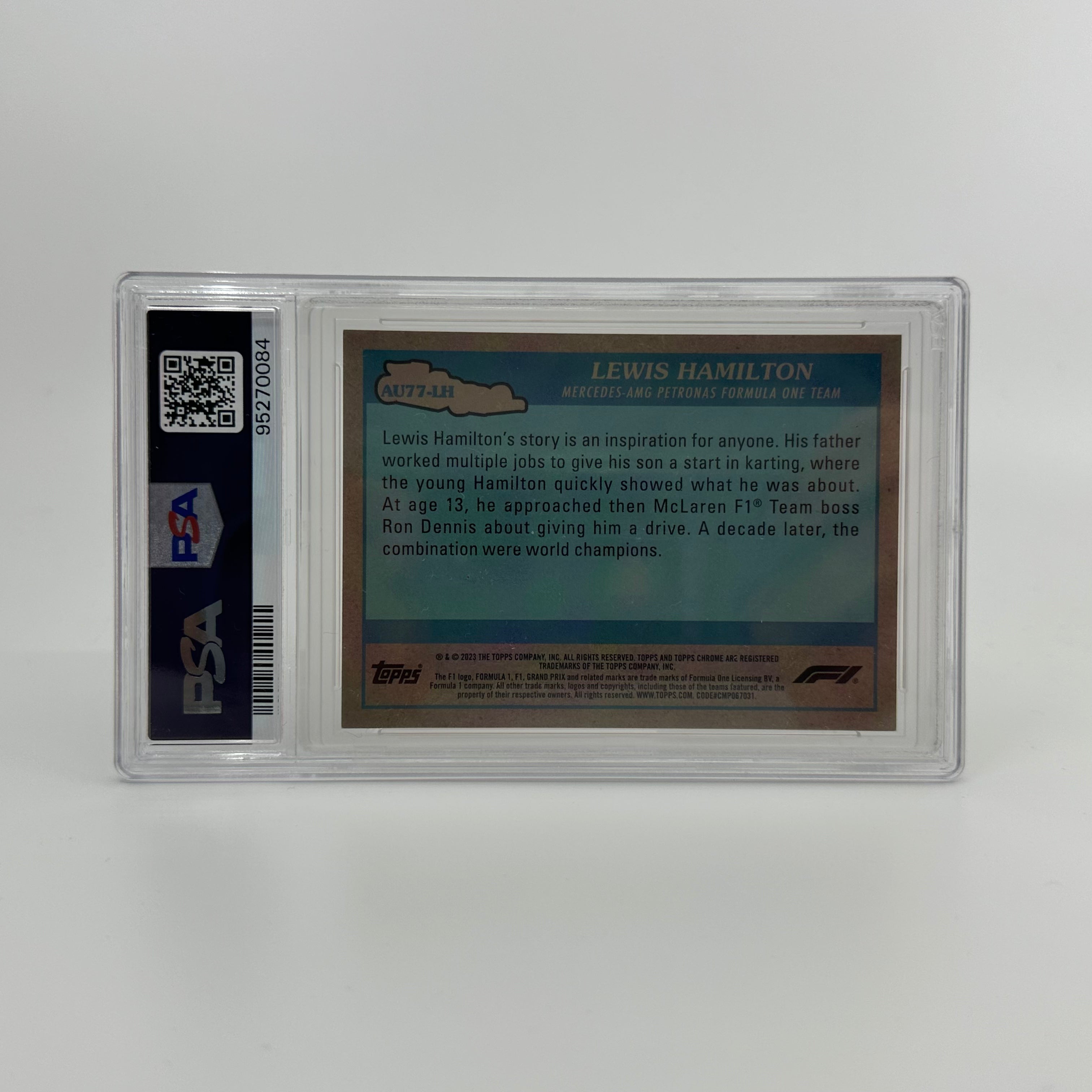 2023 Topps Chrome Lewis Hamilton #AU77 PSA 8 25/25 Orange - Rare Collectible for F1 Fans, Racing Enthusiasts & Sports Memorabilia Collectors