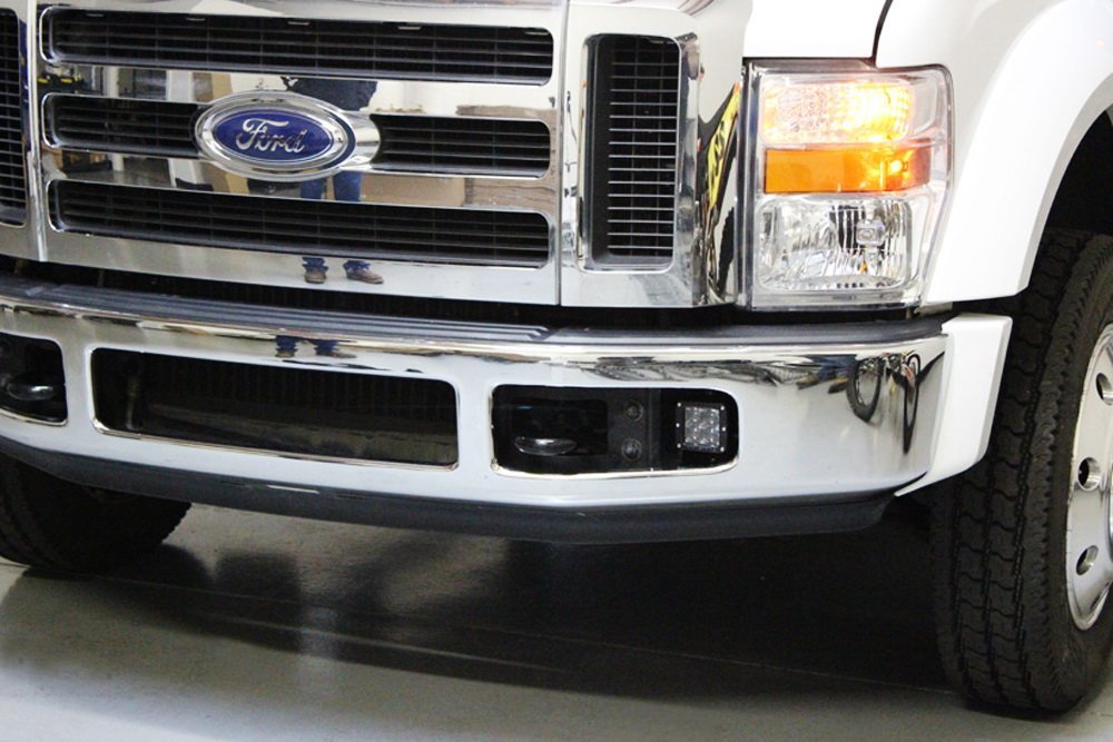 40W 4D Optic LED Projector Pods with Fog Light Brackets - Compatible with 1999-2016 Ford F250 & F Series Trucks - Perfect for Off-Roading, Night Driving & Foggy Conditions