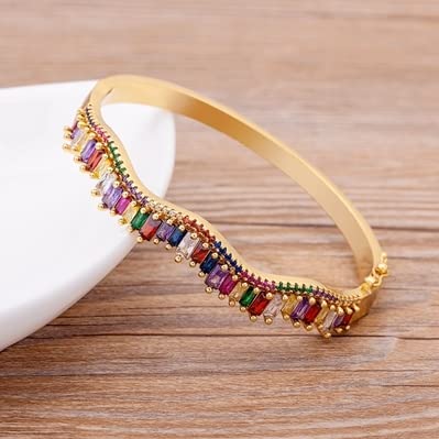 14 Styles Luxury Evil Eye Bangle Bracelet - Gold Tone Copper Cuff with Cubic Zirconia for Women & Girls | Protection Charm Jewelry for Everyday Wear, Gift Giving & Spiritual Healing