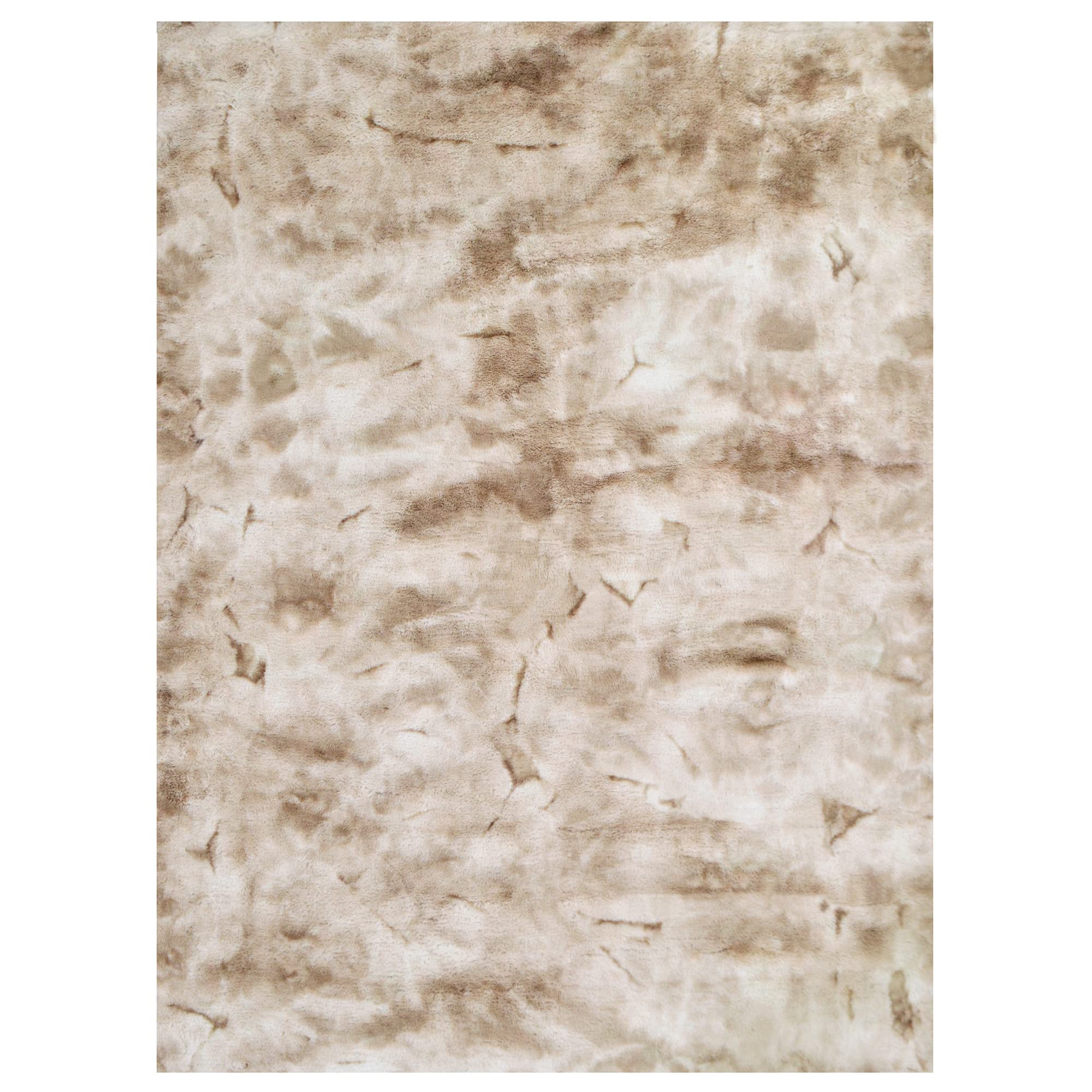 Luxury Faux Fur Shaggy Area Rug - 7' x 10' Soft Plush Non-Slip Carpet for Living Room, Nursery & Kids Room - Beige Modern Home Decor for Cozy Floor Comfort
