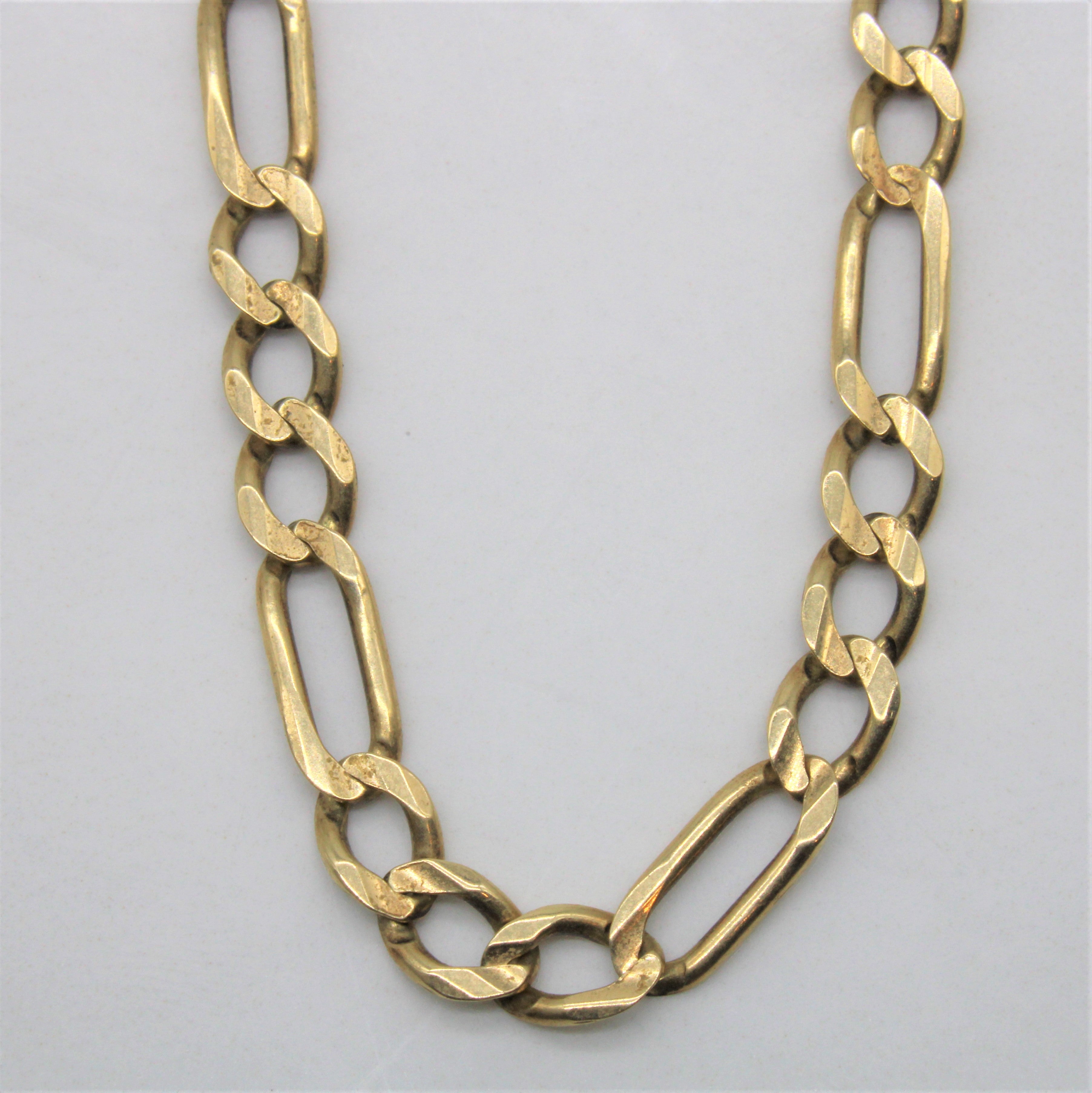10K Yellow Gold Figaro Chain Necklace for Men - 20 Inch Solid Gold Italian Link Chain - Perfect for Gifts, Weddings & Everyday Wear