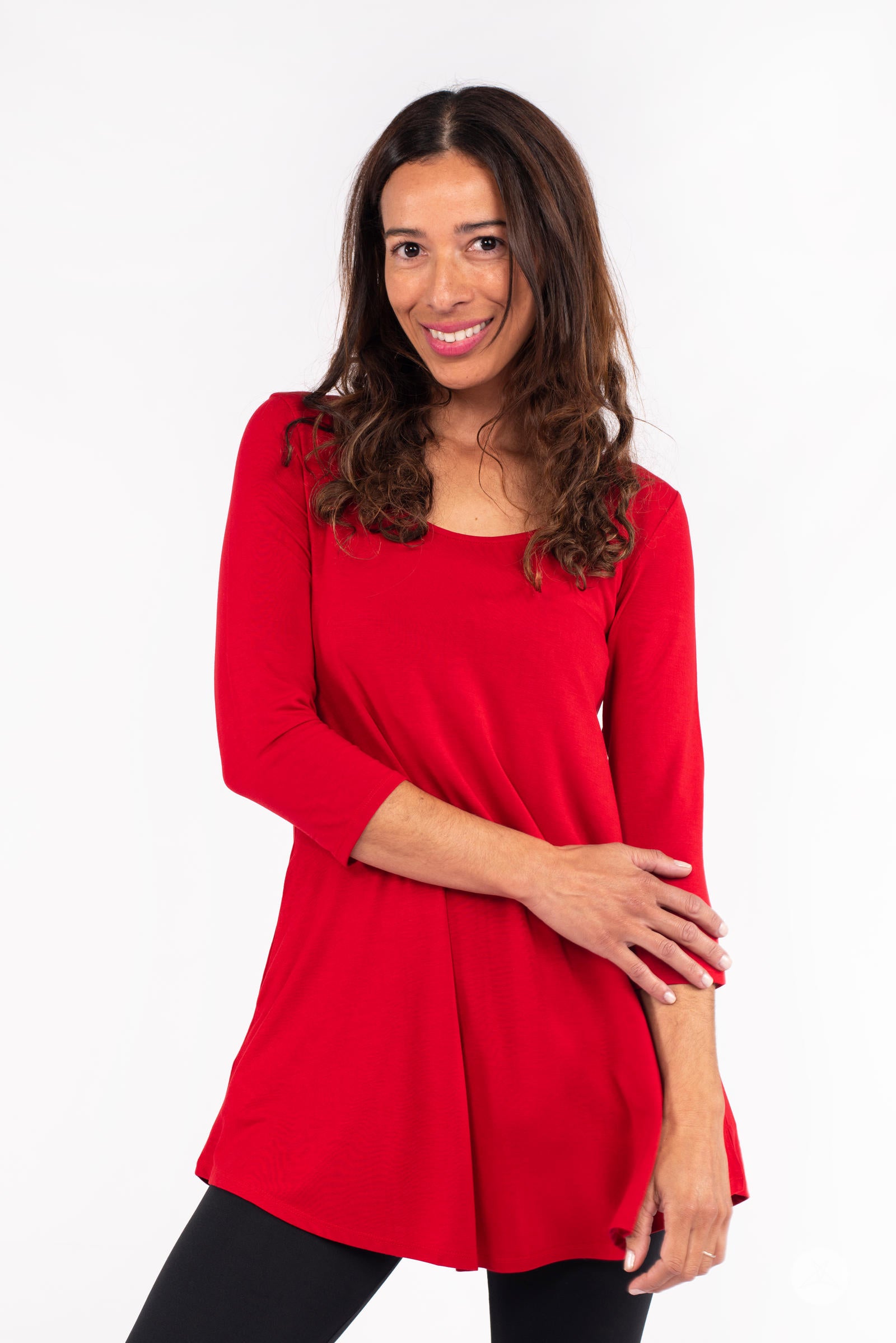 Classic 3/4 Sleeve Tunic Top for Women - Flowy Casual Blouse for Everyday Wear | Perfect for Office, Outings & Layering