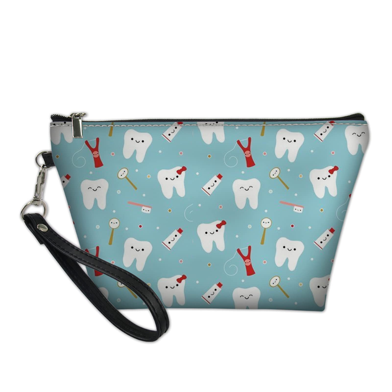 Howilath Cartoon Dentist Cosmetic Bag for Girls - Cute Travel Toiletry Pouch with Handle, Portable Makeup Storage Organizer for Teens - Perfect for School, Gym, Travel & Sleepovers