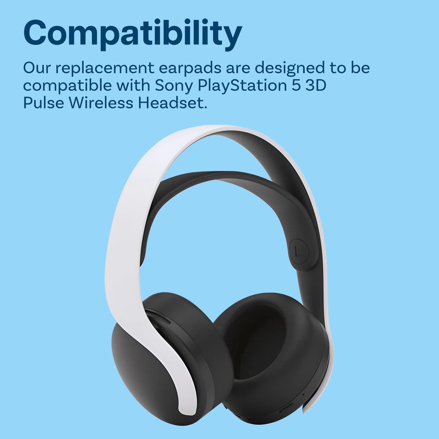 PS5 3D Pulse Wireless Headset Ear Cushions - Black Replacement Pads for Gaming Comfort