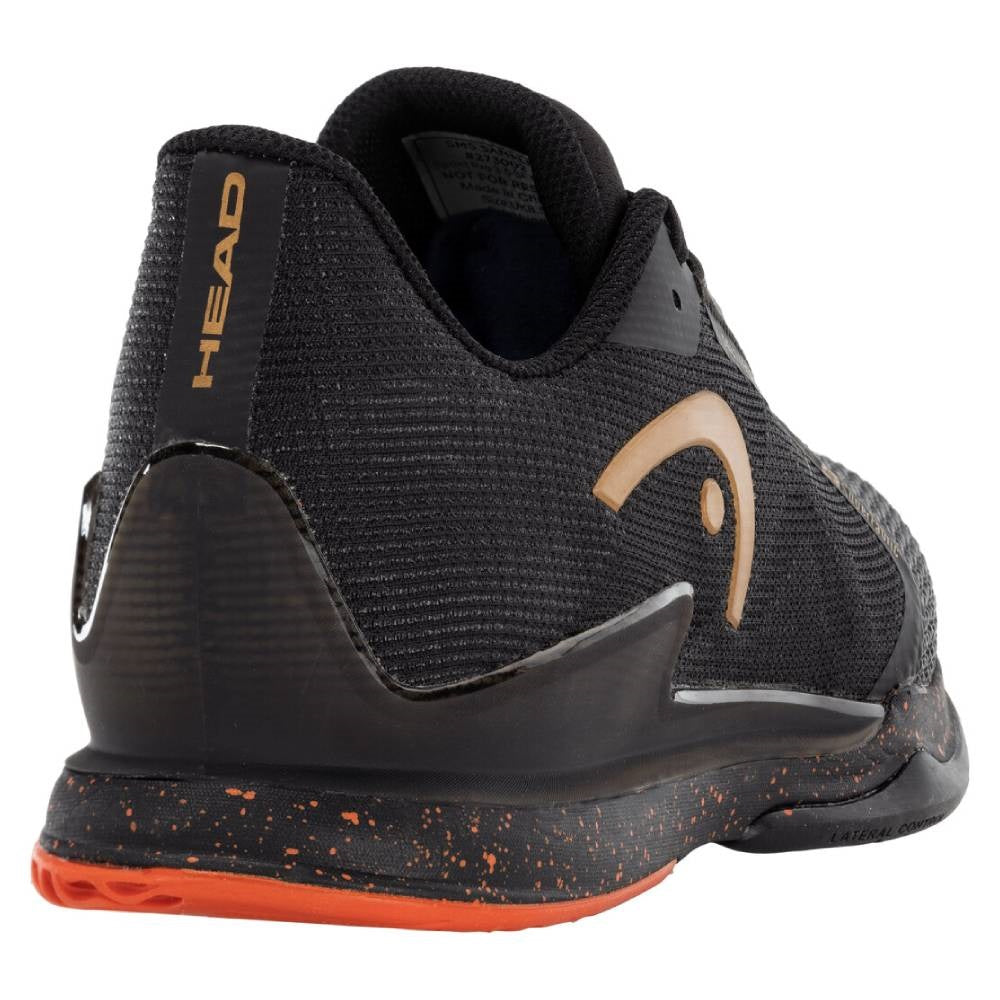 Head Sprint Pro 3.5 SF Men's Tennis Shoes - Lightweight Performance Court Shoes for Men (Black/Orange) | Perfect for Competitive Matches & Casual Play