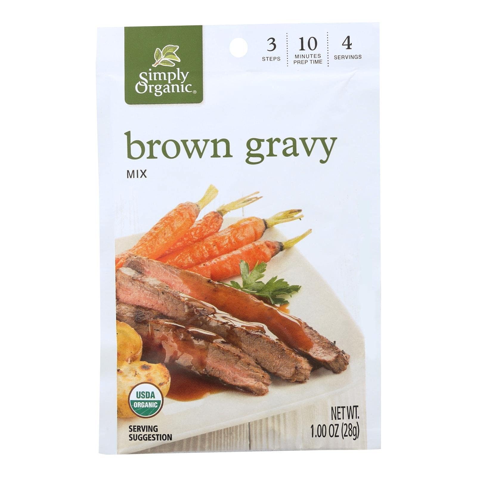 Organic Vegetarian Brown Gravy Mix - 12 Pack (1 oz Each) | USDA Certified, Gluten-Free, Non-GMO | Perfect for Roasts, Mashed Potatoes & Holiday Meals