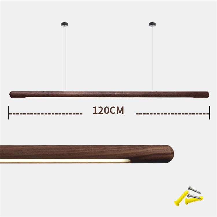 Walnut Wood Hanging Pendant Light - Modern & Stylish Home Lighting Fixture for Living Room, Bedroom, or Dining Area