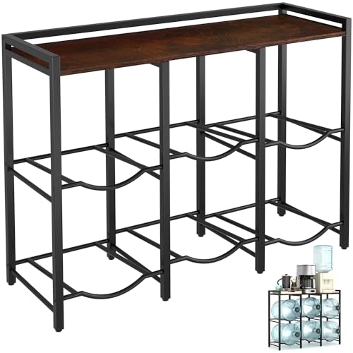 6 Slot With Shelf Rustic Brown