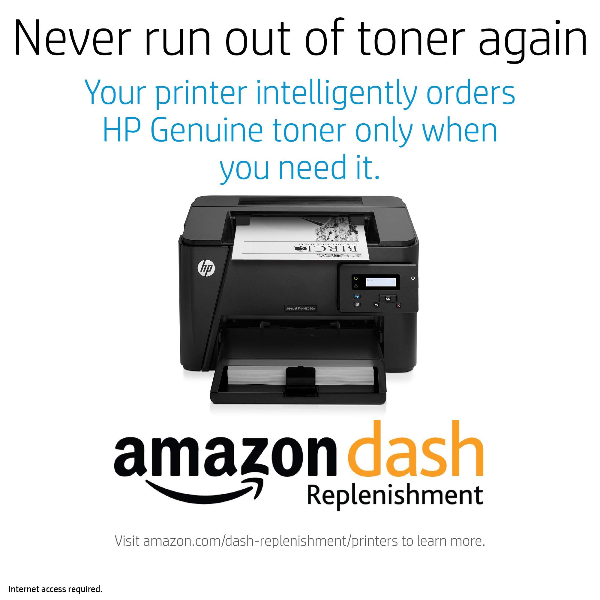 HP Laserjet Pro M201dw Wireless Monochrome Laser Printer with Amazon Dash Replenishment | Fast Printing for Home & Office | Compact Design for Small Workspaces (Renewed/Refurbished) - CF456A