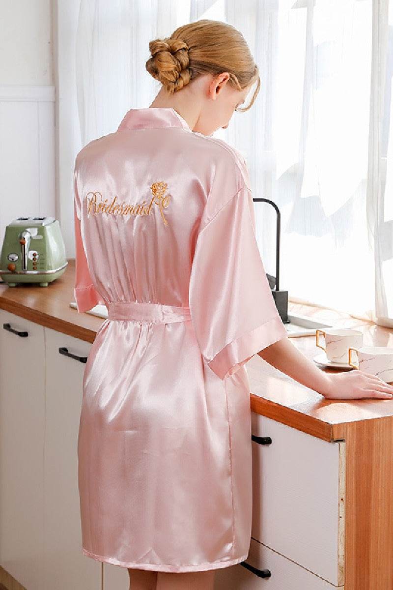 Personalized Bride & Bridesmaid Satin Robes - Custom Wedding Party Robes for Getting Ready, Bridal Shower & Bachelorette Party - Soft & Sexy Loungewear for Women