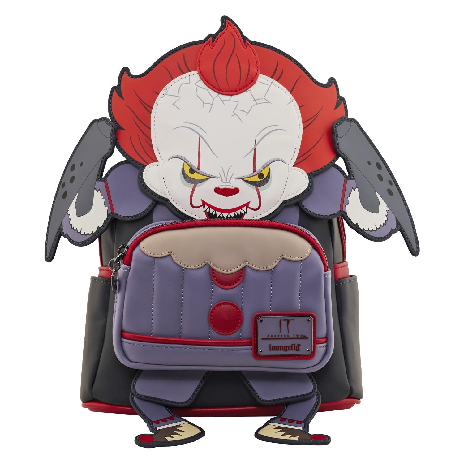 Loungefly IT Pennywise Cosplay Women's Double Strap Shoulder Bag Purse - Horror Movie Inspired Fashion Accessory for Halloween Costumes & Comic Con Events