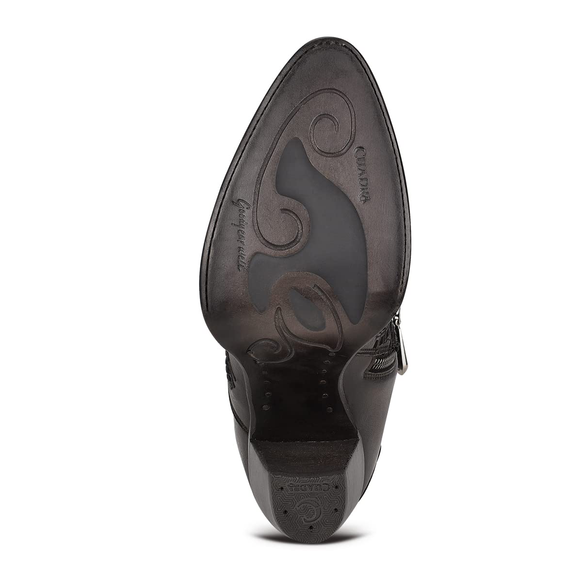 Cuadra Women's Leather Bootie with Zipper & Crystals - Stylish Black Ankle Boots for Night Out