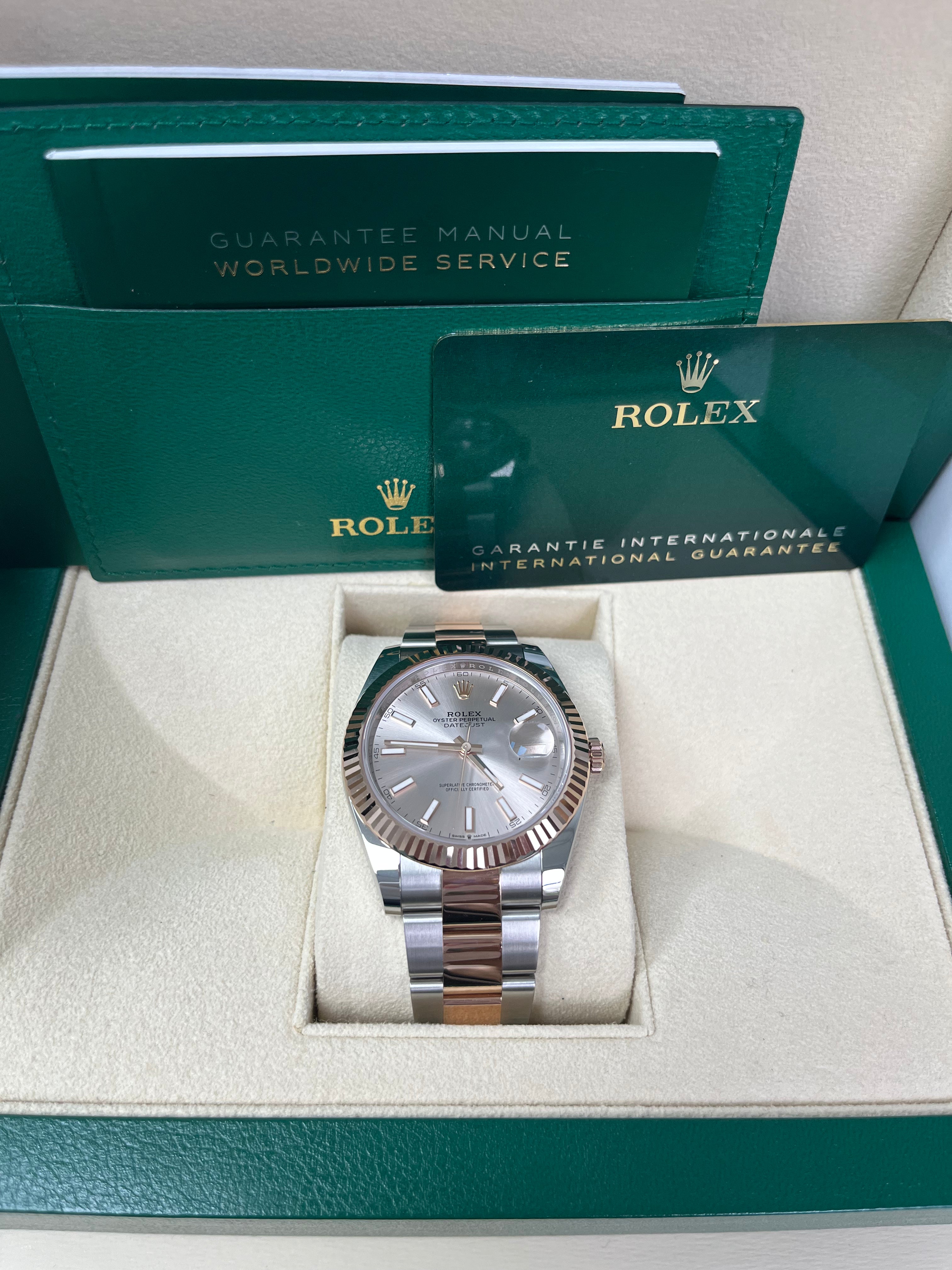 Rolex Datejust 41 Watch - Steel & Everose Gold, Fluted Bezel, Sundust Dial, Oyster Bracelet | Luxury Men's Watch for Business, Formal & Special Occasions