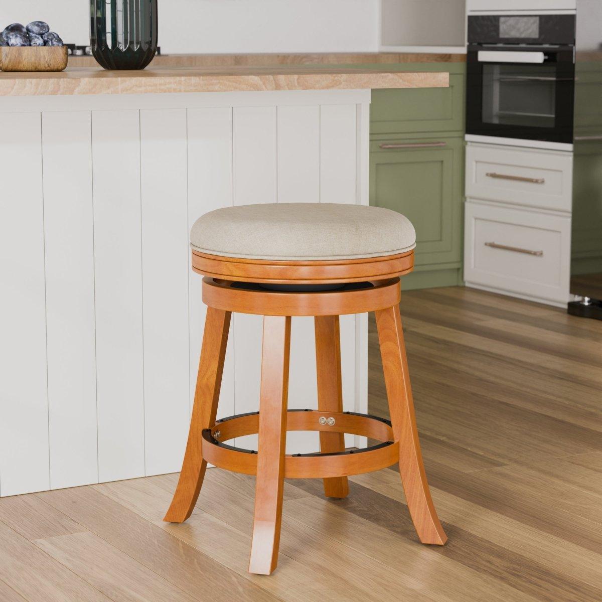 Premium Backless Fabric Swivel Stool - 24