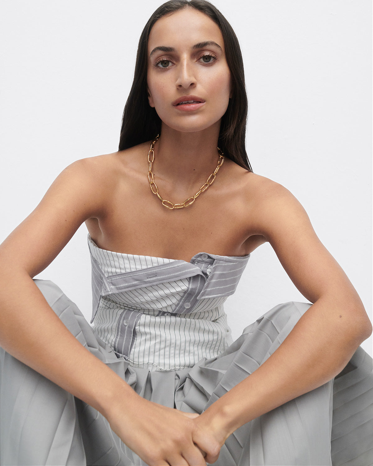 GRID 4 Loop Chain Necklace - Trendy Layering Jewelry for Women, Dainty Gold & Silver Necklaces for Everyday Wear, Perfect Gift for Her | Office, Date Night, Casual Outfits
