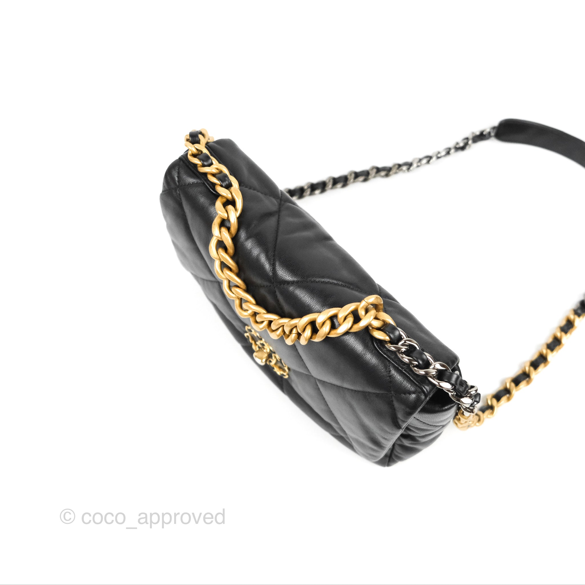 Chanel 19 Small Black Goatskin Mixed Hardware Handbag - Luxury Designer Crossbody Bag for Women | Perfect for Evening Events, Date Nights & Special Occasions