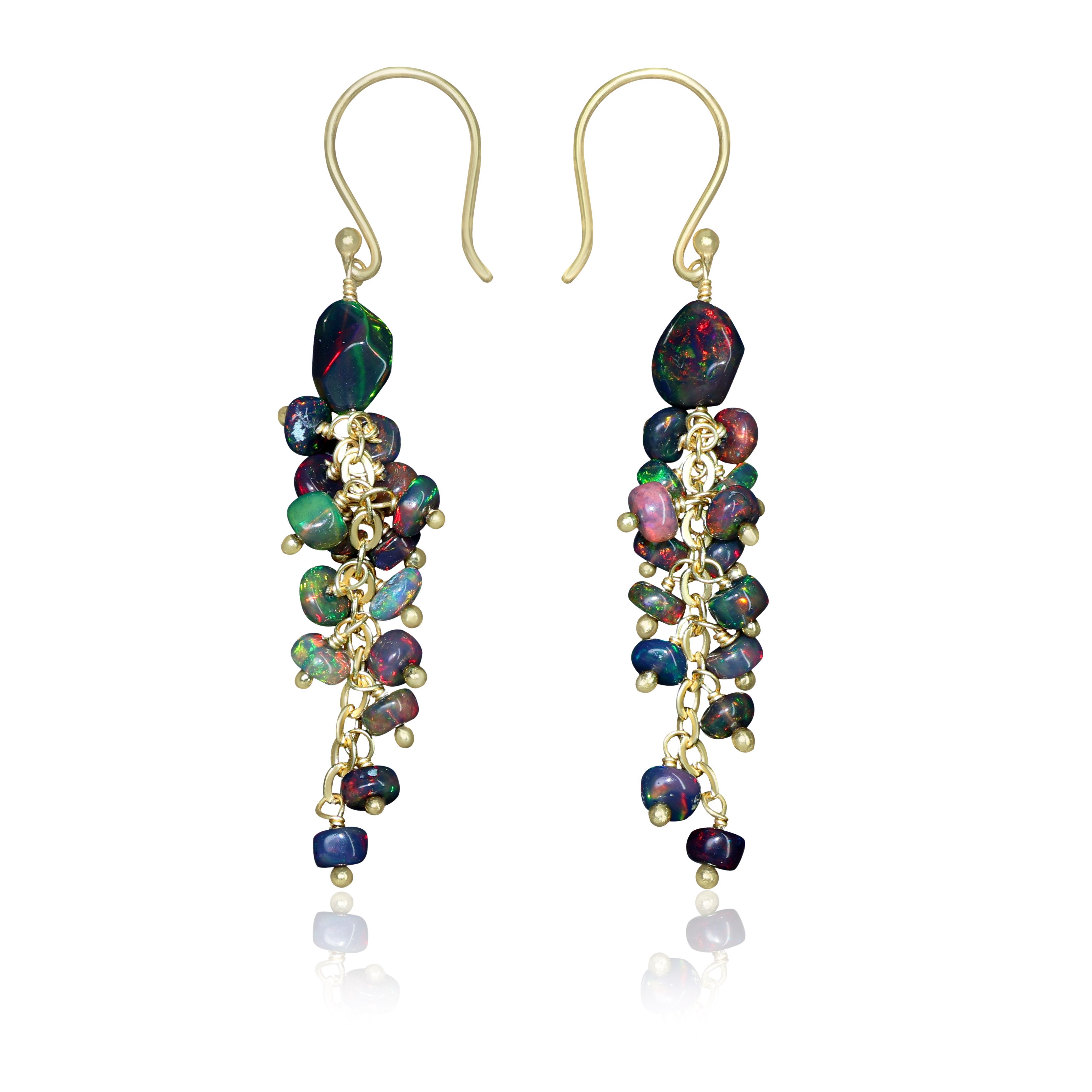 Exquisite Black Opal Handmade Drop & Dangle Earrings for Women | Sterling Silver Jewelry | Perfect for Evening Parties, Weddings & Special Occasions