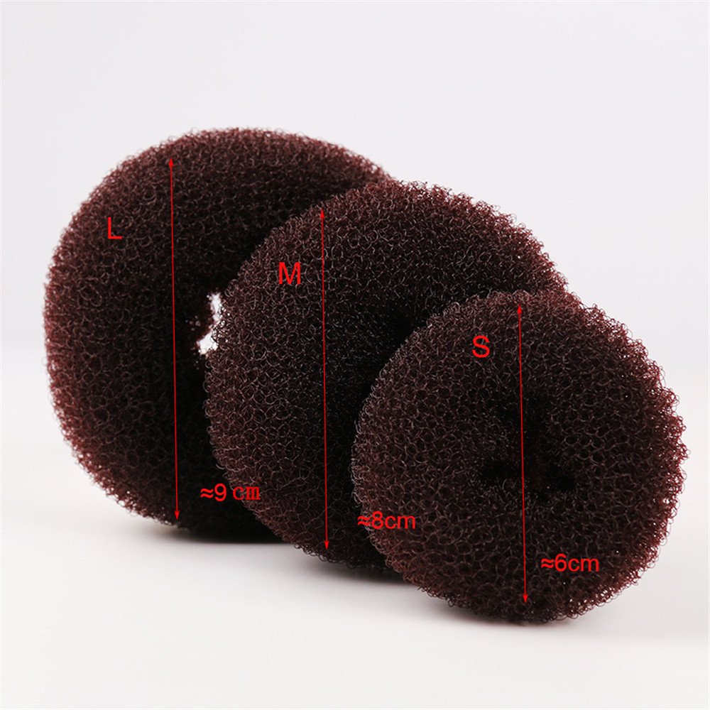 Wendy Mall Brown: 3-Piece Women's Magic Hair Donut Bun Maker Set - Small, Medium & Large Round Chignon Styler Accessories (Brown) | Perfect for Updos, Ponytails & Formal Hairstyles