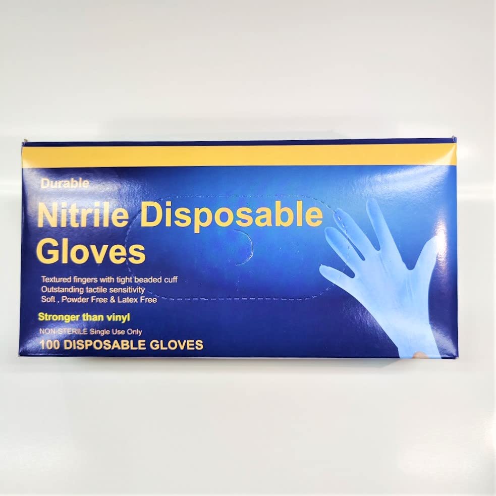 Vivid Nails Durable Nitrile Disposable Gloves 2 Pack (Medium) - Powder-Free, Latex-Free for Salon, Medical & Household Use - Perfect for Manicures, Cleaning & Food Handling