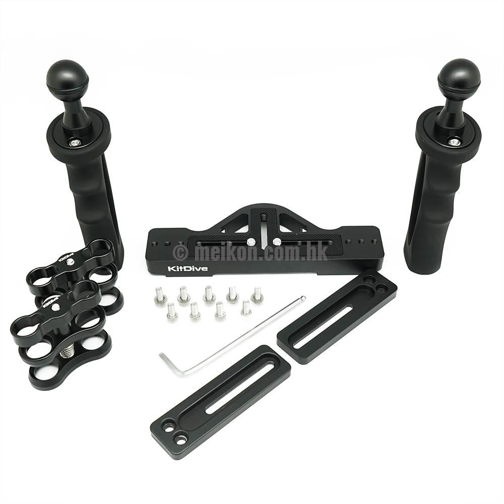 Underwater Camera Housing Aluminum Tray with 2x 1 Ball Clamp - Perfect for Scuba Diving, Snorkeling & Underwater Photography