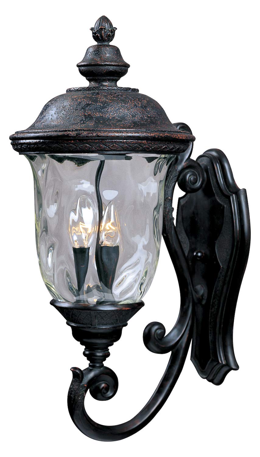 3-Light Oriental Bronze Water Glass Wall Lantern - Elegant Outdoor Lighting for Patio, Garden, and Entryway Decor