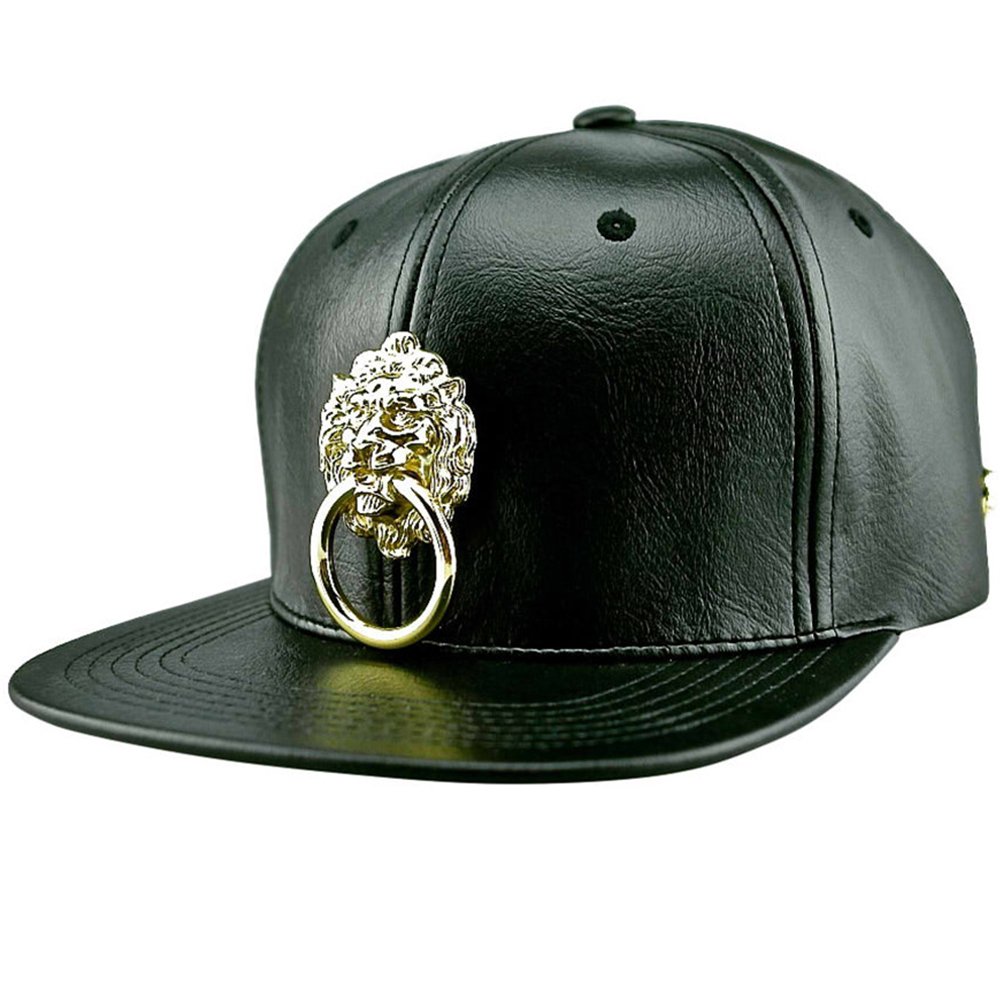 Eye Hunee Leather Snapback Hat for Men - Adjustable One Size Fits Most - Stylish & Durable Leather Baseball Cap for Casual Wear, Outdoor Activities & Sports