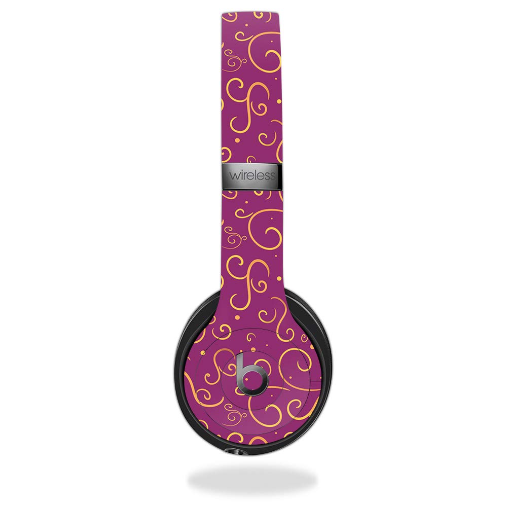 MightySkins Vinyl Decal Wrap Cover Compatible with Beats Solo 3 Wireless Headphones - Magenta Swirls Design | Protective, Durable, Customizable Skin | Easy to Apply & Remove | Made in USA | Perfect for Personalization, Gift Giving, and Headphone Protection