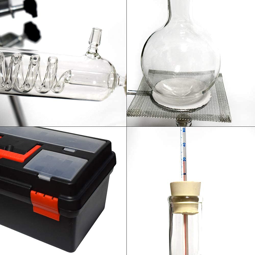 500ml Essential Oil Distiller Kit for Hydrosol & Pure Water | Home Distillation Equipment for Aromatherapy, DIY Skincare & Chemistry Experiments | Perfect for Herbalists, Home Brewers & Science Enthusiasts