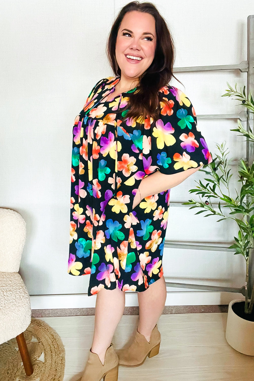 Adorable Floral Babydoll Dress with Ribbon Bow Tie & Pockets | Cute Casual Summer Dress for Women | Perfect for Parties, Dates & Outdoor Events