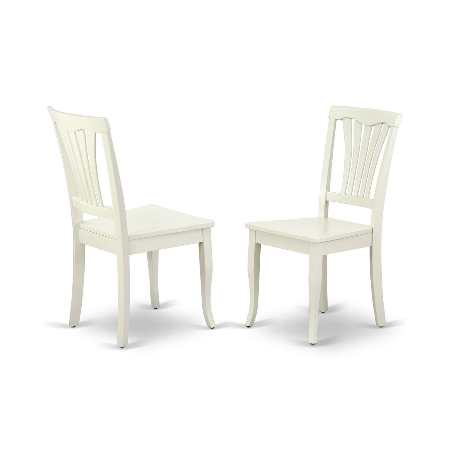 East West Furniture OXAV3-LWH-W 3-Piece Modern Dining Set - 36x36 Inch Square Table & 2 Wooden Chairs in Linen White - Perfect for Small Spaces, Breakfast Nooks & Apartment Dining Areas