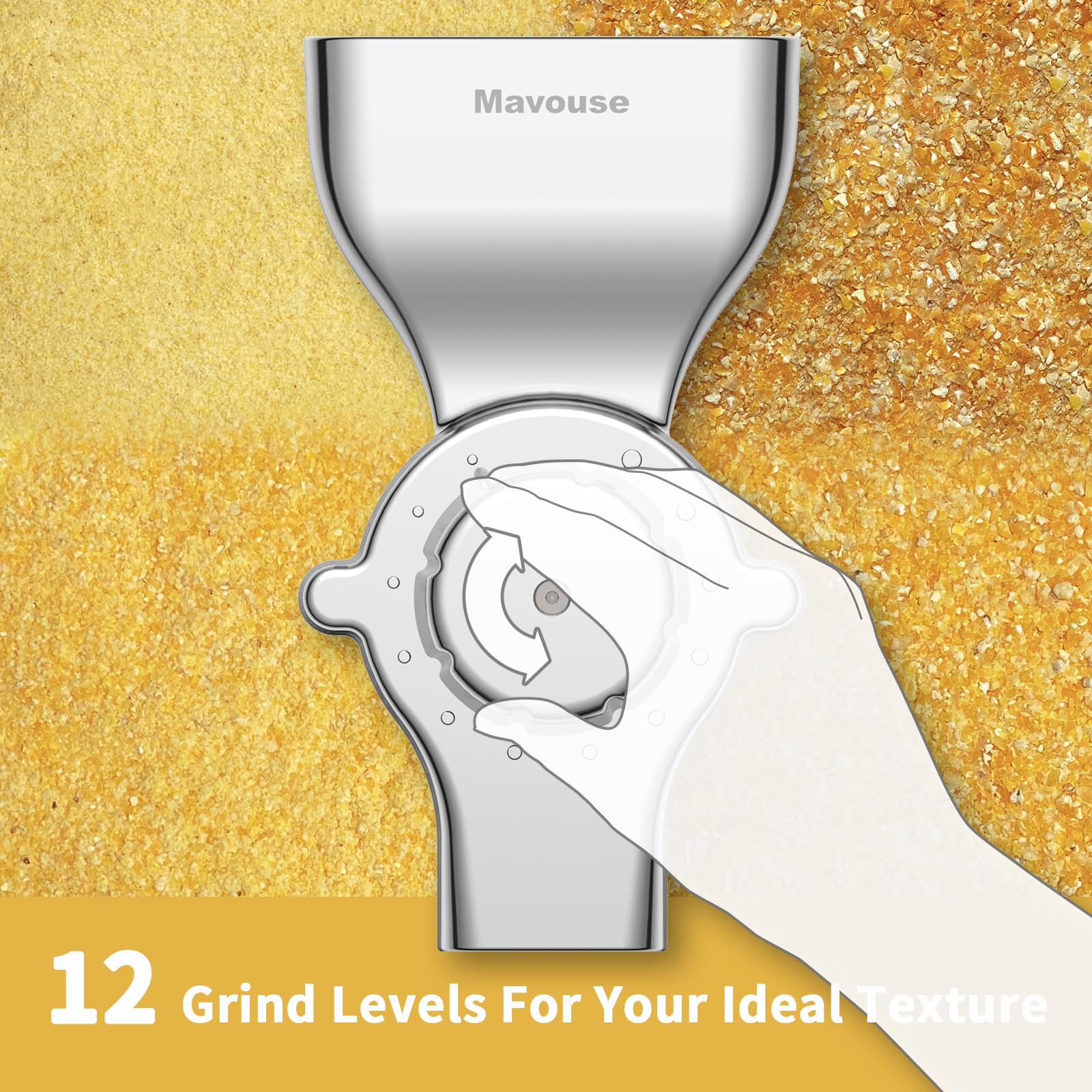 Premium All-Metal Grain Mill Attachment for KitchenAid Stand Mixer - 12 Adjustable Grind Levels for Wheat, Corn, Oats & More - Perfect for Home Baking, Bread Making & Healthy Meal Prep