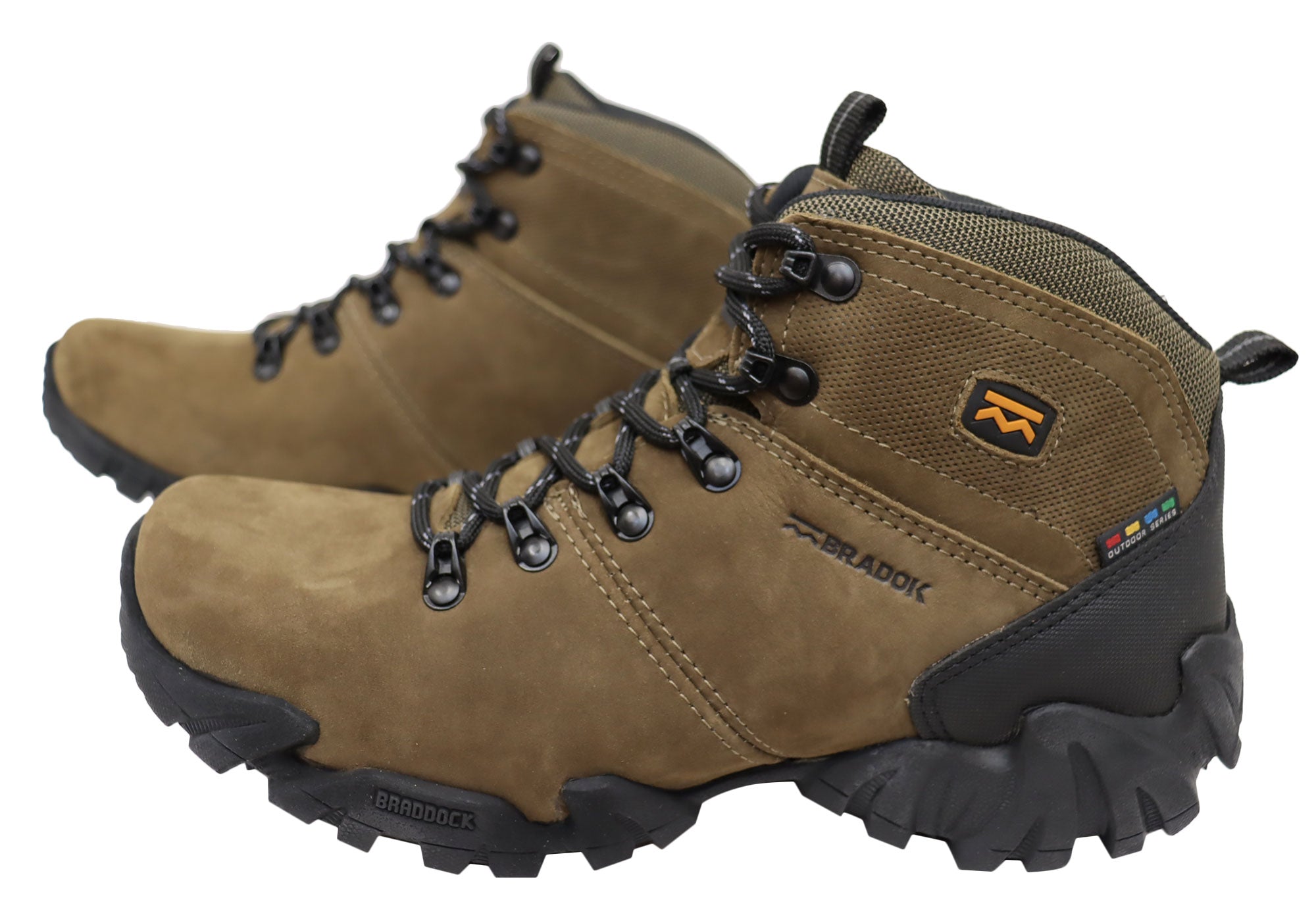 Bradok Nyiragongo Men's Comfortable Leather Hiking Boots - Waterproof Outdoor Trekking Shoes for Men - Made in Brazil - Perfect for Mountain Climbing, Camping & Trail Walking