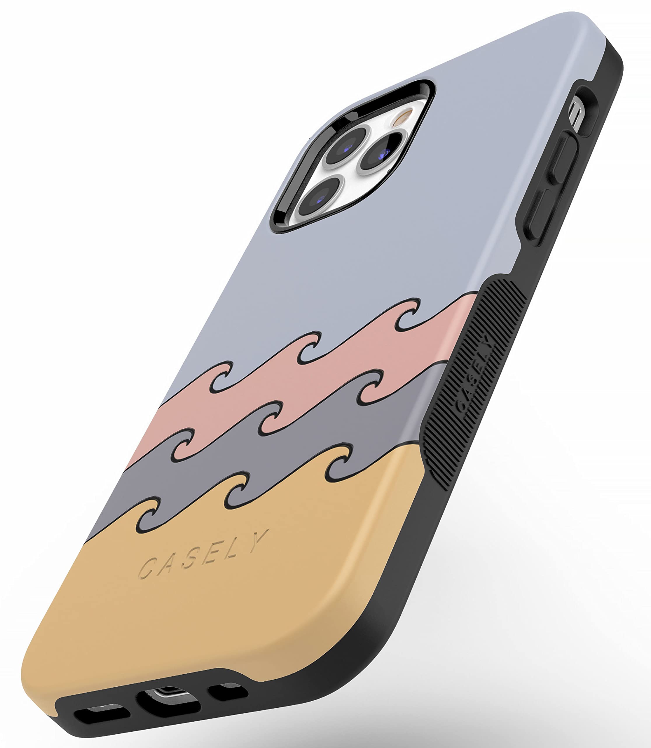 Casely iPhone 11 Pro Max Case with High Tide Layered Ocean Waves Design - Slim Protective Phone Cover for Daily Use, Travel & Outdoor Activities