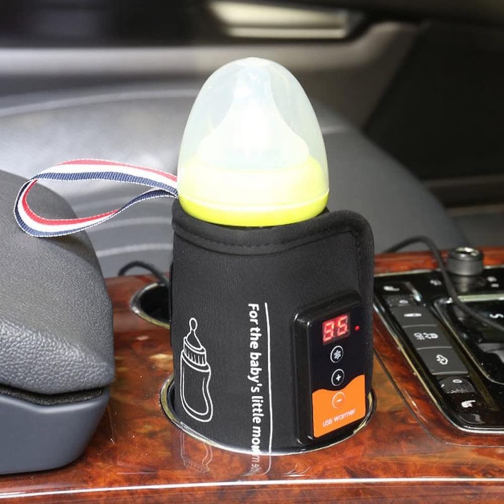 Portable USB Bottle Warmer - Adjustable Temperature Smart Heating Bag for Baby Milk & Formula - Perfect for Travel, Home & On-the-Go Use