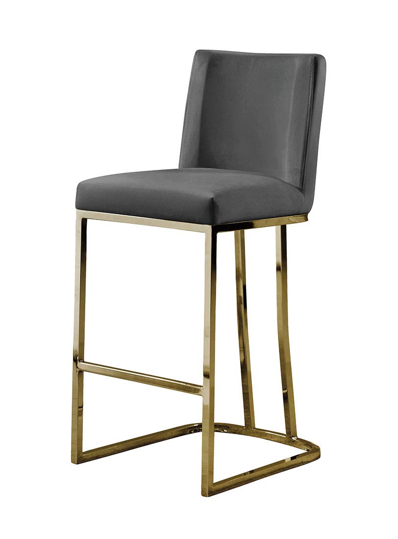 Premium Counter Height Bar Stools - Gray Upholstered Dining Chairs for Kitchen Island, Breakfast Nook & Home Bar - Comfortable & Durable Counter Stools for Adults