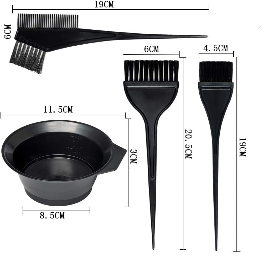 VEDETIC® Professional Hair Coloring Kit - 3pcs Hair Dye Brush & 4pcs Mixing Bowl Set with Hair Cutting Scissors | At-Home Salon Hair Coloring & Styling Tools for DIY Hair Treatments