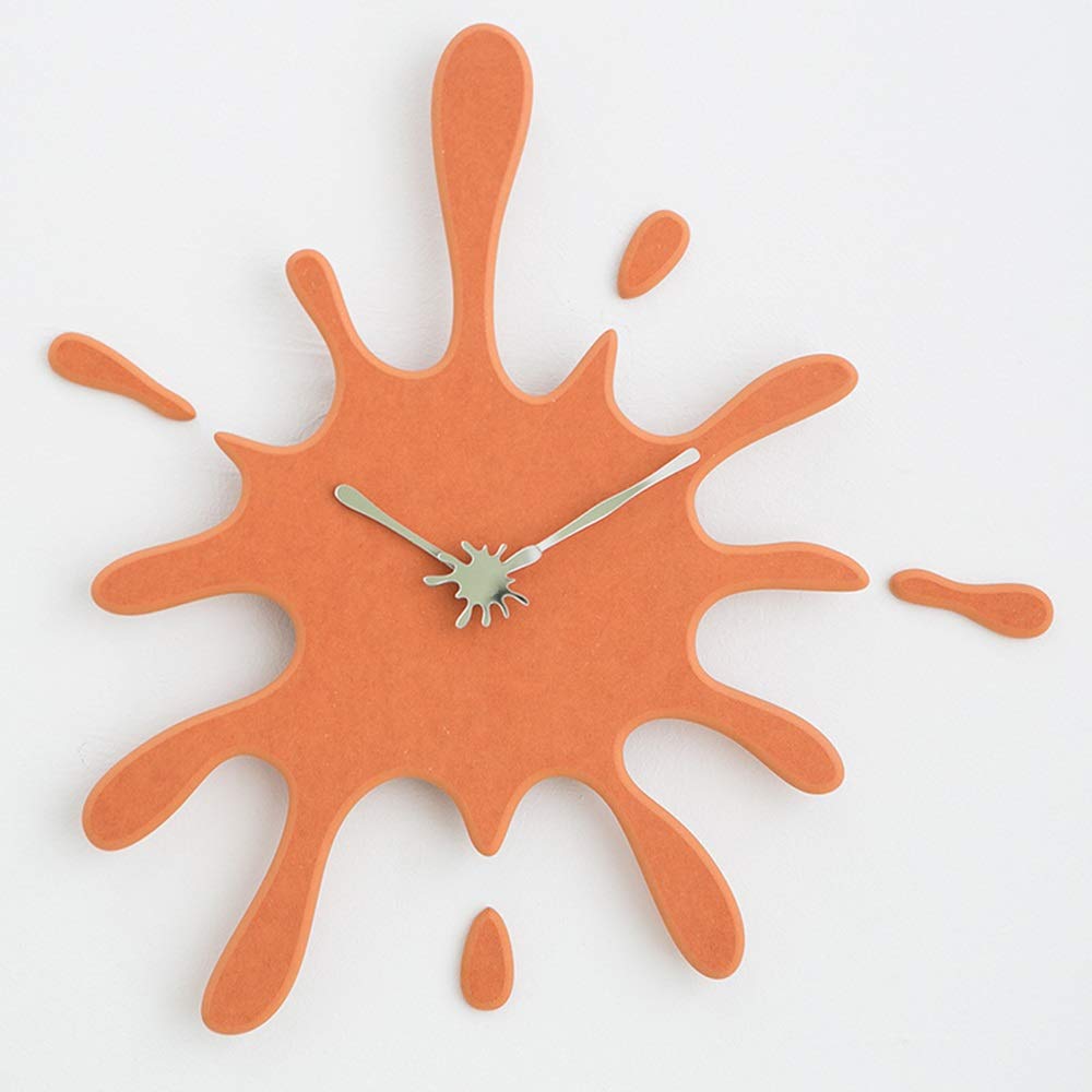 Orange Water Drop Silent Wall Clock - Modern Mute Decor for Living Room, Bedroom & Kindergarten - 49x48cm Home Decor Accent, Unique Gift Idea for Housewarming & Interior Design