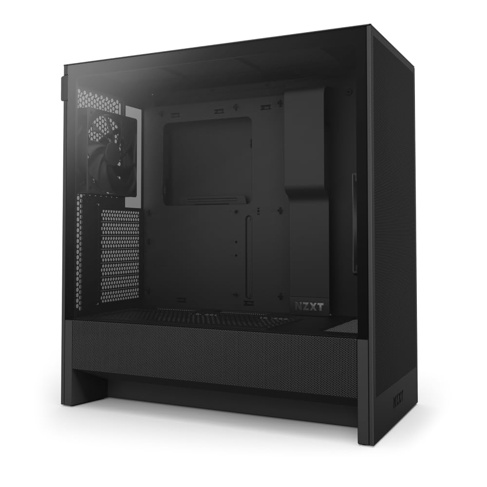 NZXT H5 Flow 2024 Compact ATX Mid-Tower PC Gaming Case - High Airflow Design with 2 x 120mm Fans - Supports 360mm Front & 240mm Top Radiators - Advanced Cable Management & Tempered Glass Side Panel - Sleek Black Finish - Perfect for Gaming Rigs, Streaming Setups, and Custom Water Cooling Builds