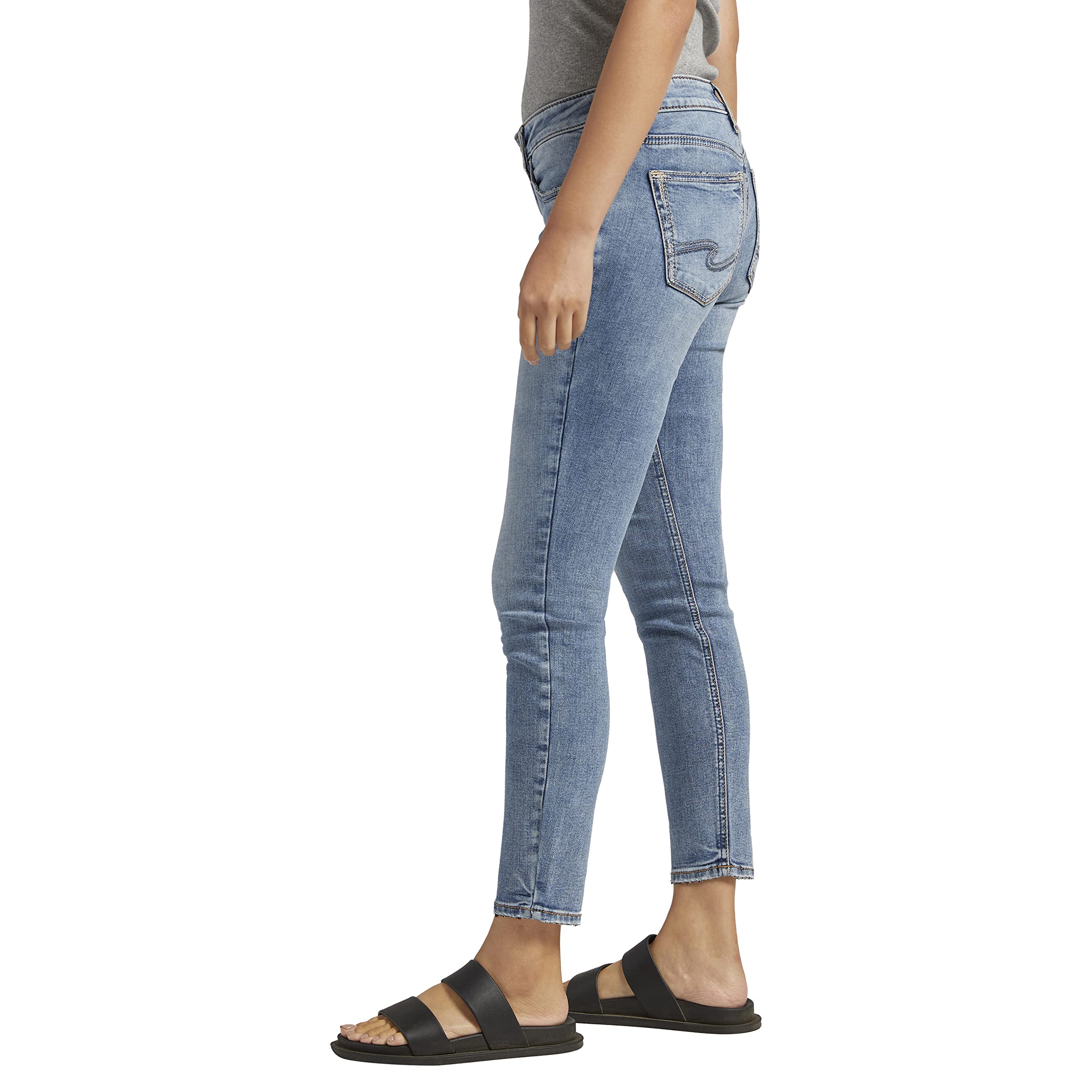 Silver Jeans Co. Women's Britt Low Rise Curvy Fit Skinny Jeans - Legacy Wash | Flattering Stretch Denim for Hourglass Figures | Perfect for Casual Outings & Date Nights